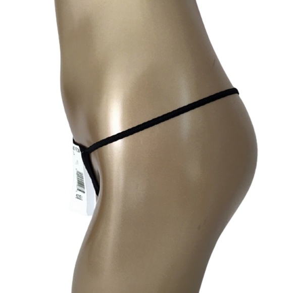 FELINA Lingerie Black Mesh Thong Panty NWT L - Picture 4 of 7